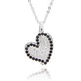 359089 MONOCHROME TWIN HEARTS SP NECKLACE